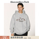 Abercrombie & Fitch美式時(shí)尚潮流百搭舒適抓絨連帽衛衣上衣25秋冬男裝122-5669 灰色 M (180/100A)