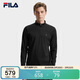 FILA 斐樂(lè )官方男子針織長(cháng)袖衫冬季時(shí)尚休閑半拉鏈基礎長(cháng)T