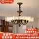 帝贊客廳吊燈法式主燈中古風(fēng)高級感大廳餐廳美式復古設計師創(chuàng  )意燈具 【12頭】咖色-76CM-三色光
