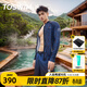 拓勝（TOSWIM）男士泳衣新款長(cháng)袖溫泉套裝防曬速干沖浪服沙灘褲及膝泳褲游泳裝備 【暗光字母沖浪服】上衣+褲子 L 【身高165-170cm體重61-65kg】