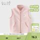 戴維貝拉（DAVE＆BELLA）兒童搖粒絨馬甲女童背心男寶寶無(wú)袖上衣春裝新款童裝洋氣小童衣服 淺粉色【DB3242748】 110 cm（建議身高100-110cm）
