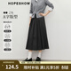 紅袖學(xué)院風(fēng)百褶裙2025冬季新款女裝高端精致百搭顯瘦A字中長(cháng)半身裙 深灰080 M