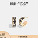 蔻馳（COACH）奧萊女士耳環(huán)耳釘時(shí)尚百搭禮物 經(jīng)典標志扣釘耳釘 金色/黑色