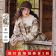 百圖（betu）女裝冬季新款毛呢外套中長(cháng)款高級感格紋舒適大衣女2510T19 咖色格 L