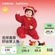 巴拉巴拉【balaOne】童裝嬰兒加絨萌趣連體衣紅色新年拜年服冬款寶寶服裝