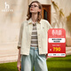 哈吉斯（HAZZYS）女裝 26春季新款女士PHIZ系列寬松可外搭短款襯衫女ASCSK1DAX04 乳白色IV M (160/84A 38)