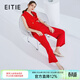 愛(ài)特愛(ài)（EITIE）夏季新款商場(chǎng)同款時(shí)尚干練職業(yè)通勤無(wú)袖翻領(lǐng)顯瘦連體褲女6207903 紅色61 XL 170