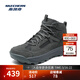 斯凱奇（Skechers）2025年秋冬新款男士高幫運動(dòng)鞋回彈保暖舒適高幫雪地靴戶(hù)外鞋男 炭灰色/CHAR 41.5
