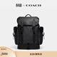 蔻馳（COACH）男士經(jīng)典標志HITCH雙肩包大容量旅行男包 炭黑色