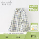 戴維貝拉（DAVE＆BELLA）童裝男襯衣兒童襯衫男童長(cháng)袖春裝寶寶衣服春秋上衣大童格子打底衫 藍綠格【DB3224618-A】 90 （建議身高80-90cm）