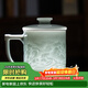 金鑲玉景德鎮茶杯名師手工雕刻影青陶帶過(guò)濾老板辦公杯 錦繡中華