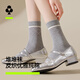 有棵樹(shù)5雙襪子女100%純棉中筒襪春夏季10A抑菌堆堆襪學(xué)生日系女士長(cháng)襪