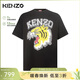 高田賢三（KENZO）男士黑色虎頭圖案棉質(zhì)寬松短袖T恤 FD6 5TS008 4SG 99J L 送男友