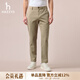哈吉斯（HAZZYS）男裝 秋季棉彈休閑褲男士商務(wù)通勤長(cháng)褲直筒褲ATDZP0CDP57 米色BI 35 （180/84A）