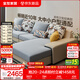 全友家居現代簡(jiǎn)約風(fēng)L型布藝沙發(fā)家用客廳科技布轉角沙發(fā)家具政府補貼 [熱賣(mài)]水藍|布皮沙發(fā)|面料可拆洗|左妃位新 多人位 3.67m