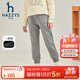 哈吉斯（HAZZYS）品牌童裝女童褲子冬新品彈力舒適百搭休閑加厚一體絨長(cháng)褲 中花灰 165