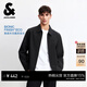 杰克·瓊斯（JACK&JONES）男裝26年春秋季新款翻領(lǐng)外套男士商務(wù)休閑老錢(qián)風(fēng)行政夾克高級感 E40黑色 常規 板型略小，卡碼拍大 M （175）
