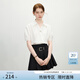 范思藍恩設計感V領(lǐng)襯衫女2025夏新款寬松白色短袖襯衣上衣2213 白色 S