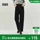 森馬（Semir）森柔|牛仔褲女春季半松緊腰直筒女士顯腿長(cháng)潮流長(cháng)褲103125124002