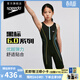 速比濤（Speedo）黑標Hero6.0鯊魚(yú)皮瞬影飛梭無(wú)袖連體泳衣女童競賽訓練 黑/藍15-16