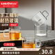 金灶（KAMJOVE）手工吹制純玻璃茶杯水杯品茗杯新款帶把玻璃杯耐高溫小茶杯花茶杯 K-102T（80ml）4只