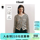 ELAND衣戀毛針織衫女含羊絨毛菱格拼接V領(lǐng)毛衣2025秋季新款 象牙白/白色(39)Ivory L 170