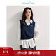 茵曼（INMAN）針織馬甲女2026春季老錢(qián)風(fēng)V領(lǐng)薄冬季學(xué)院風(fēng)內搭毛衣 寶藍色 M