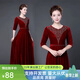 新款金絲絨合唱服主持人大合唱團演出服成人時(shí)尚女長(cháng)裙服裝晚禮服 酒紅色 【中老年演出服女】 XL