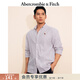 Abercrombie & Fitch【牛津襯衫】經(jīng)典小麋鹿圖案男裝25春夏美式長(cháng)袖襯衫125-5083 棕紅色條紋 2XL (185/124A)尺碼偏大