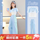 優(yōu)優(yōu)1點(diǎn)（Yoyo one）工裝褲女童夏季套裝2026新款兒童短袖運動(dòng)服潮酷夏裝大童夏天衣服 18908漸變藍15029藍色 150 150cm