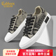 卡賓男鞋春季新款復古牛仔布帆布鞋男百搭低幫板鞋男潮流低幫休閑鞋男 黑色 41 【=運動(dòng)鞋42碼】