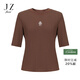 玖姿（JUZUI）坑條簡(jiǎn)約彈性舒彈套頭上衣2025夏季新款JWFX83305 咖啡色 M