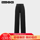 蕉內【劉浩存同款】熱皮301+女士薄絨直筒休閑褲垂墜長(cháng)褲秋冬新款秋裝 黑色 S