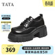 TATA/他她2026春商場(chǎng)同款女牛津鞋簡(jiǎn)約系帶單鞋 黑色（單里） 38