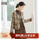 歐莎（OSA）咖色格子毛呢外套2025年新款女美拉德深秋初冬小個(gè)子外套 咖色格子 L