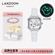 LANZOOM藍族朋克愛(ài)心夜光手表時(shí)尚潮流學(xué)生運動(dòng)情侶款表機械風(fēng)情人節禮物 女款（白）