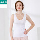 AB內衣 女士全棉彈力蕾絲花邊打底衫吊帶衫背心8191 白色 3XL (175/105)