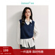茵曼（INMAN）針織馬甲女2026春季老錢(qián)風(fēng)V領(lǐng)薄冬季學(xué)院風(fēng)內搭毛衣 寶藍色 M