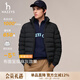 哈吉斯（HAZZYS）男裝 冬款【鵝絨】羽絨服男簡(jiǎn)約休閑立領(lǐng)男外套ASFZU0CDX09 黑色BK XL （180/100A 50）