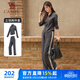 駱駝（CAMEL）立領(lǐng)健身女裝撞色修身兩件套運動(dòng)服 Y24CAWL6620 墨灰 L