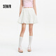 森馬（Semir）半身裙女夏重工繡花A字短裙松緊腰設計感浪漫俏皮可愛(ài)蛋糕裙 本白10101 S 155/62A