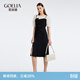 歌莉婭小香風(fēng)連衣裙女假兩件設計感針織拼接氣質(zhì)通勤小黑裙子1B5C4H74A 00B黑色 M