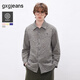 gxgjeans男裝  肌理感彩色休閑撞色時(shí)尚長(cháng)袖襯衫寬松外套26春新品 灰咖格 L (175)