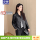 羅蒙品牌海寧綿羊皮真皮皮衣女2026秋冬新款流行休閑皮夾克外套 經(jīng)典黑色 S
