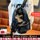 柏薩尼（PESASRIE）品牌雙肩包女輕奢帆布輕便防水背包旅行通勤包學(xué)生書(shū)包生日禮物 黑色【可裝14寸筆記本】 奢侈禮盒包裝