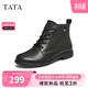 他她（TATA）休閑馬丁靴女平底短靴子冬7BJ48DD4 黑色 36