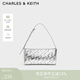 CHARLES&KEITH簡(jiǎn)約編織單肩小方包腋下包生日禮物送女友CK2-20271571 Silver銀色 M