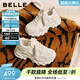 百麗（Belle）馬賽克百搭老爹鞋女2026春新商場(chǎng)款厚底增高休閑鞋F1K1DAM6預售 米白色 37 (235mm)