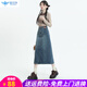 歐貝汐高腰牛仔半身裙女春夏季2026新款復古a字中長(cháng)款顯瘦包臀裙子潮 復古藍 S