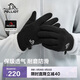 伯希和（Pelliot）戶(hù)外騎行手套男秋冬季抓絨登山御寒保暖五指手套女105431003黑L